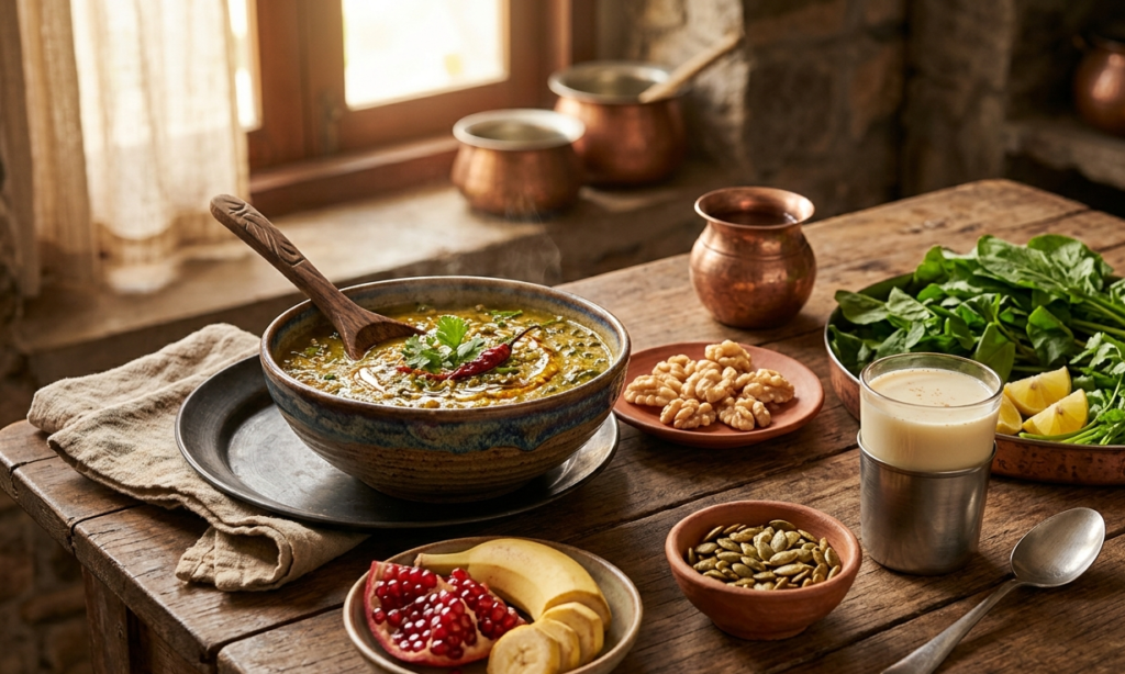 indian food to increase sperm count including methi dal, walnuts, pomegranate and ashwagandha milk