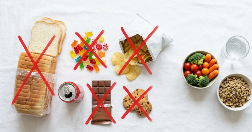 PCOD food list to avoid , unhealthy foods like sugar, refined carbs, and processed snacks that worsen PCOD symptoms