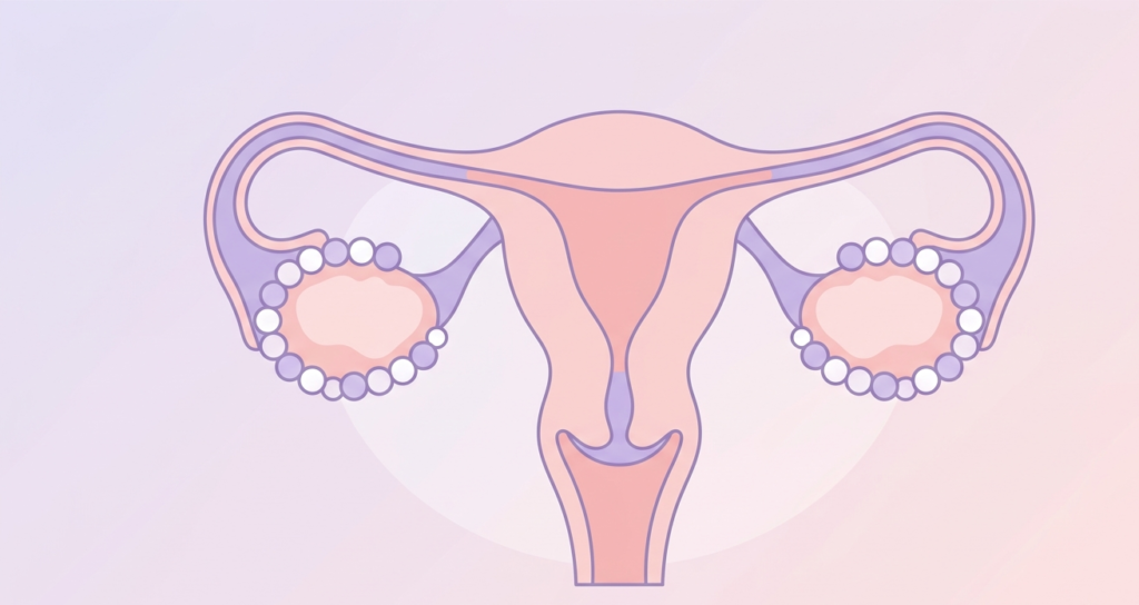 pcod polycystic ovarian disease illustration showing immature follicles in ovaries women health , difference between pcos and pcod