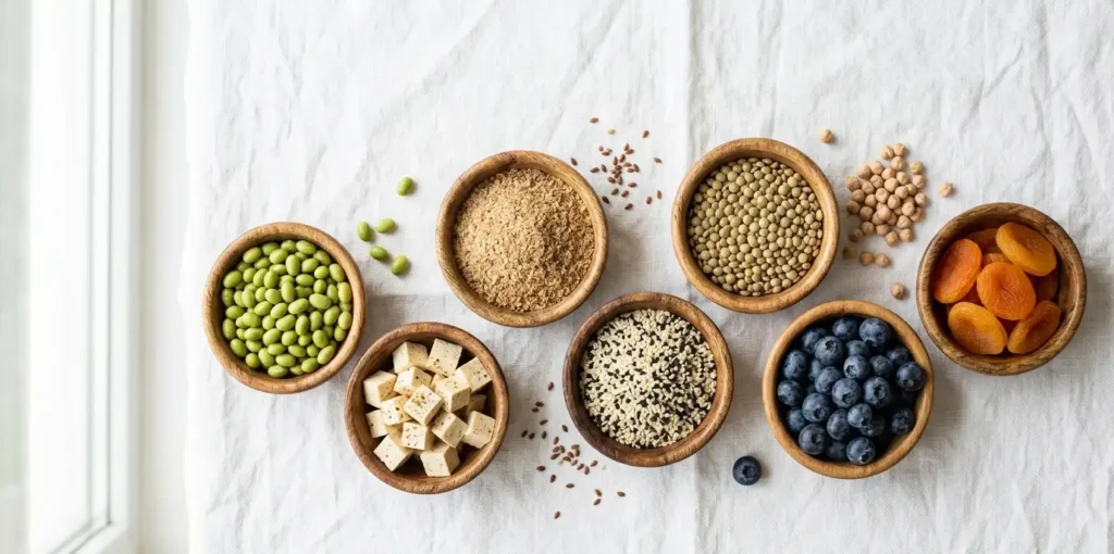 how to increase estrogen naturally, estrogen-rich foods like soy, flaxseeds, lentils, and berries that naturally increase estrogen levels