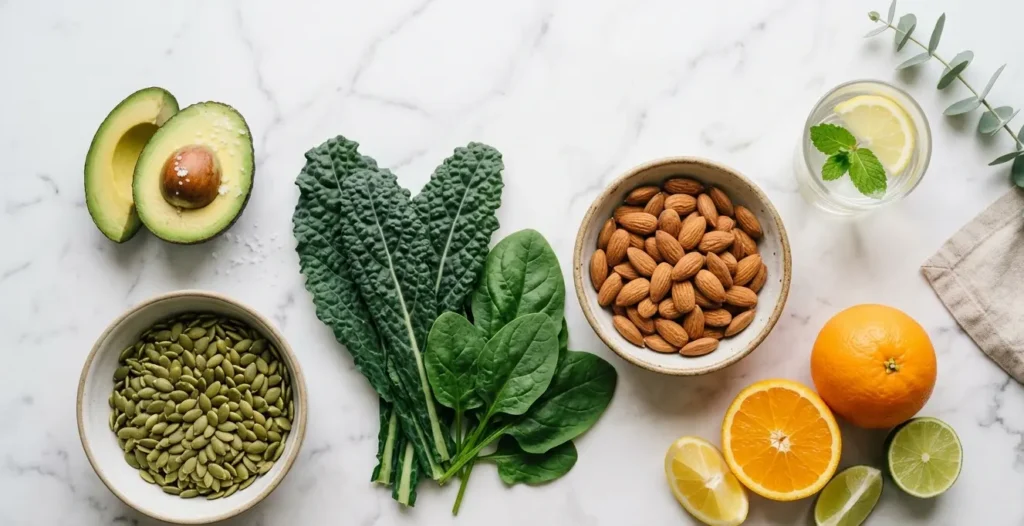 how to increase progesterone ,Natural foods that help increase progesterone levels including avocado, pumpkin seeds, leafy greens, and citrus fruits