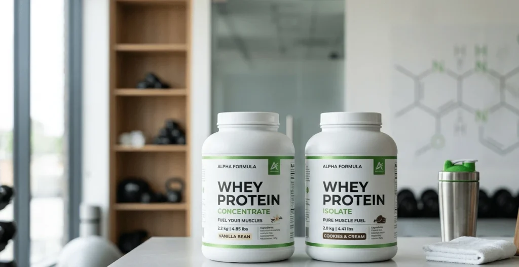 Whey protein concentrate vs isolate — side by side supplement comparison for fitness goals
