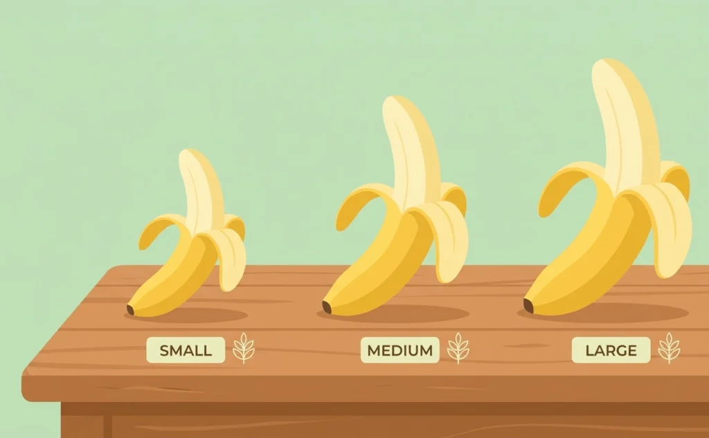 how much fiber in banana .Comparison of small, medium, and large banana fiber content sizes